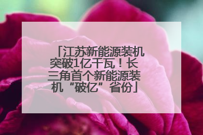 江苏新能源装机突破1亿千瓦！长三角首个新能源装机“破亿”省份