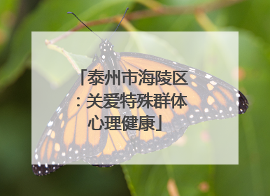泰州市海陵区：关爱特殊群体心理健康