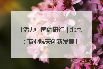 活力中国调研行｜北京：商业航天创新发展