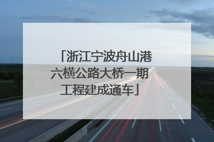 浙江宁波舟山港六横公路大桥一期工程建成通车