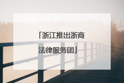 浙江推出浙商法律服务团