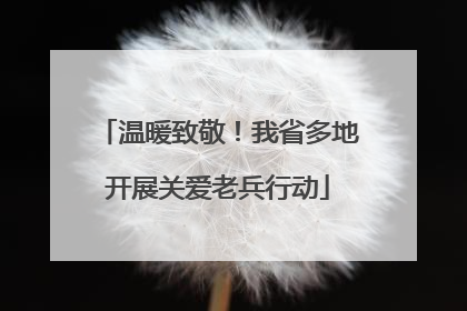 温暖致敬！我省多地开展关爱老兵行动