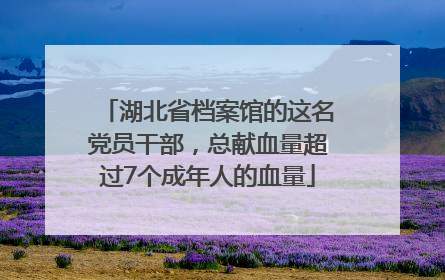 湖北省档案馆的这名党员干部，总献血量超过7个成年人的血量