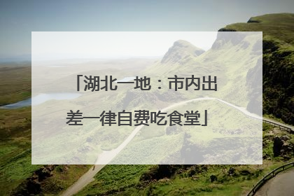 湖北一地：市内出差一律自费吃食堂