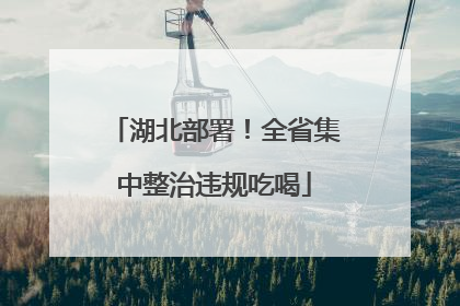 湖北部署！全省集中整治违规吃喝