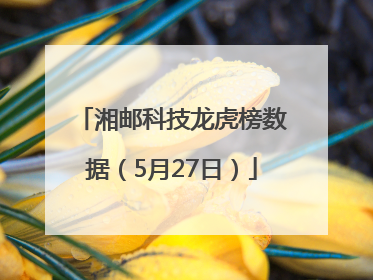 湘邮科技龙虎榜数据（5月27日）