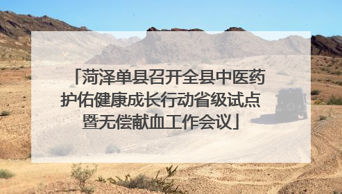 菏泽单县召开全县中医药护佑健康成长行动省级试点暨无偿献血工作会议