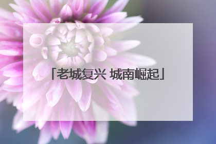 老城复兴 城南崛起