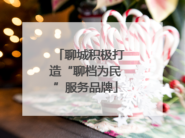 聊城积极打造“聊档为民”服务品牌