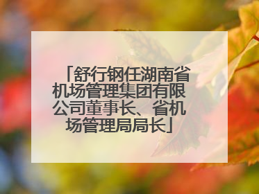 舒行钢任湖南省机场管理集团有限公司董事长、省机场管理局局长