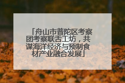 舟山市普陀区考察团考察联舌工坊，共谋海洋经济与预制食材产业融合发展