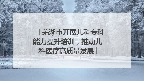 芜湖市开展儿科专科能力提升培训，推动儿科医疗高质量发展