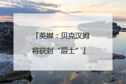 英媒：贝克汉姆将获封“爵士”