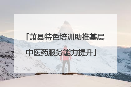 萧县特色培训助推基层中医药服务能力提升