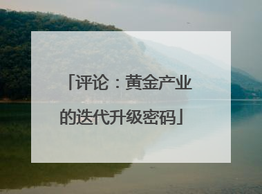 评论：黄金产业的迭代升级密码