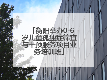 衡阳举办0-6岁儿童孤独症筛查与干预服务项目业务培训班