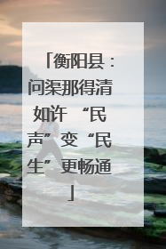 衡阳县：问渠那得清如许 “民声”变“民生”更畅通
