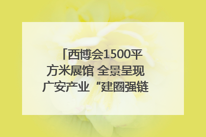 西博会1500平方米展馆 全景呈现广安产业“建圈强链”｜西博视界