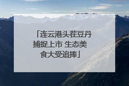 连云港头茬豆丹捕捉上市 生态美食大受追捧