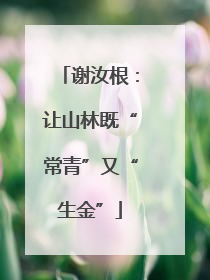谢汝根：让山林既“常青”又“生金”
