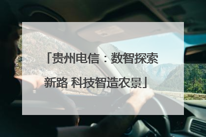 贵州电信：数智探索新路 科技智造农景