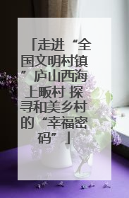 走进“全国文明村镇”庐山西海上畈村 探寻和美乡村的“幸福密码”