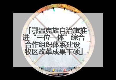 鄂温克族自治旗推进“三位一体”综合合作组织体系建设 牧区改革成果丰硕