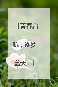 青春启航，逐梦蓝天！