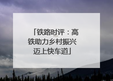 铁路时评：高铁助力乡村振兴迈上快车道