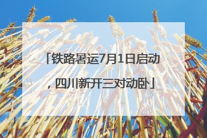铁路暑运7月1日启动，四川新开三对动卧