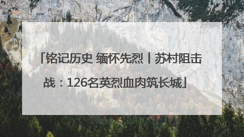 铭记历史 缅怀先烈丨苏村阻击战：126名英烈血肉筑长城