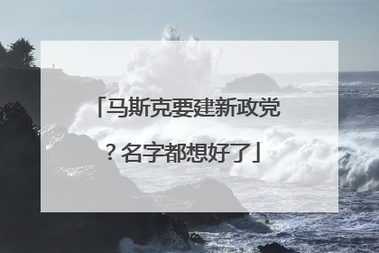 马斯克要建新政党？名字都想好了