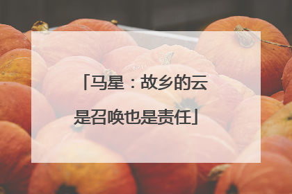 马星：故乡的云是召唤也是责任