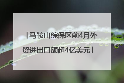 马鞍山综保区前4月外贸进出口额超4亿美元