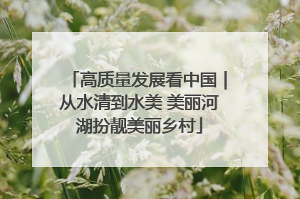 高质量发展看中国｜从水清到水美 美丽河湖扮靓美丽乡村