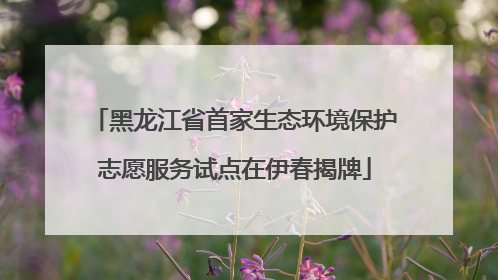 黑龙江省首家生态环境保护志愿服务试点在伊春揭牌
