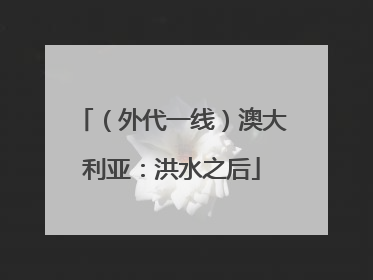 （外代一线）澳大利亚：洪水之后