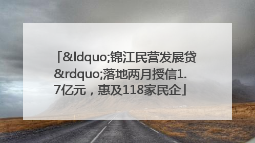 “锦江民营发展贷”落地两月授信1.7亿元，惠及118家民企