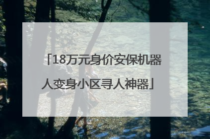 18万元身价安保机器人变身小区寻人神器