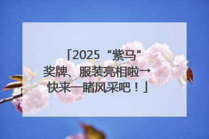 2025“紫马”奖牌、服装亮相啦→快来一睹风采吧！