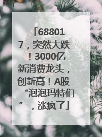 688017，突然大跌！3000亿新消费龙头，创新高！A股“泡泡玛特们”，涨疯了