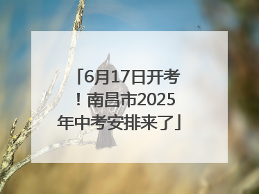 6月17日开考！南昌市2025年中考安排来了