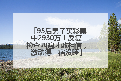 95后男子买彩票中2930万！反复检查四遍才敢相信，激动得一宿没睡